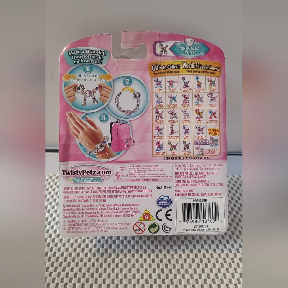 Twisty Petz Series 2 Bracelet Snugglez Pony Silver Shimmer Spin Master Authentic